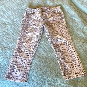 EUC Liverpool Jeans Crocodile Print Crop Jean Size 8